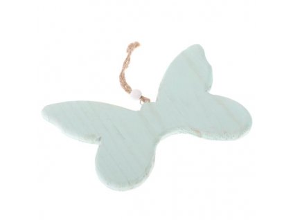 Dřevěný závěsný motýl světle modrý MIN191037