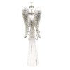 Kovový anděl s LED světlem - stříbrný SA615