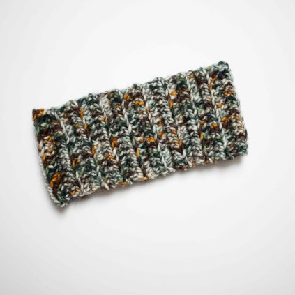 Háčkovaná čelenka zelená 01