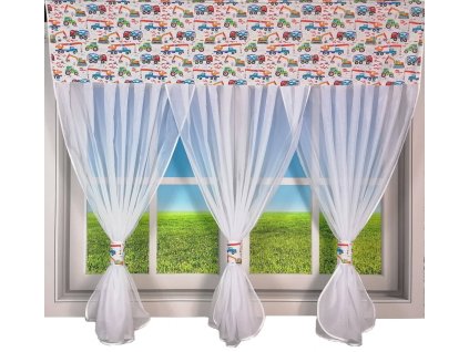 Dětská hotová voálová záclona motýlci 150x300cm bílá