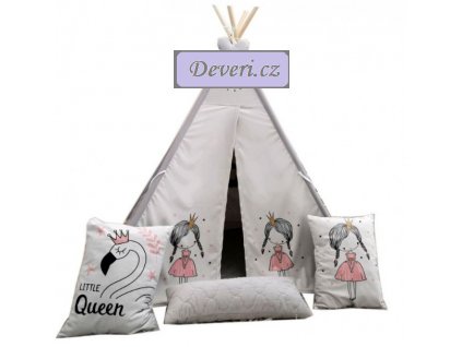 Teepee stan pro děti Princezna šedý