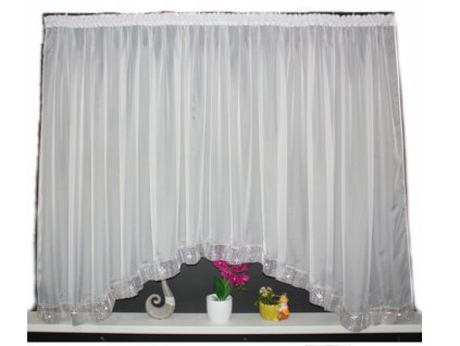 Oblouková záclona Kamila 400x150cm bílá