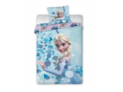 Dětské bavlněné licenční povlečení Elza Frozen 140x200cm modré