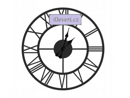 Nástěnné kovové hodiny Roma 50cm černé (1)
