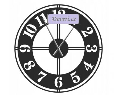 Nástěnné kovové hodiny klasik 80cm černé (1)