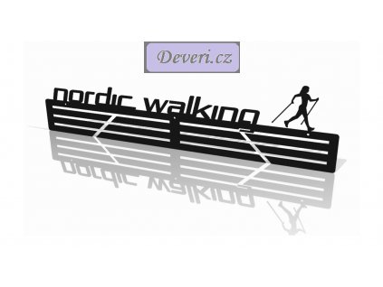 Kovový věšák na medaile nordic walking 40cm černý