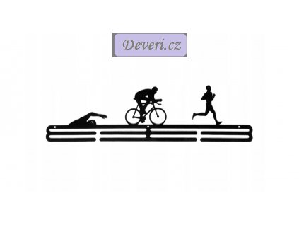 Kovový věšák na medaile swim bike run triathlon men 60cm černý (1)