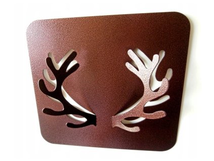 Kovový věšák jelení parohy 30x30x8cm měděný (1)