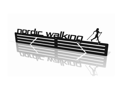 Kovový věšák na medaile nordic walking 60cm černý