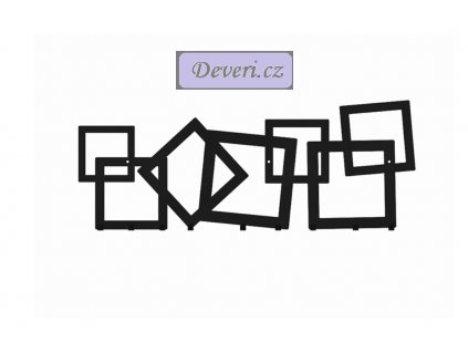 Kovový nástěnný věšák čtverec 60x25cm černý (1)