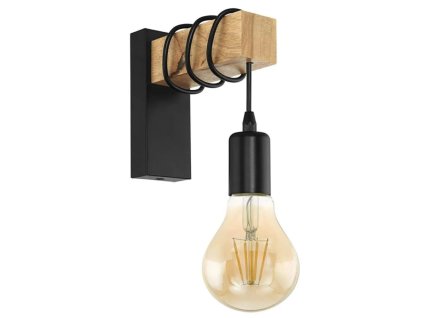 Nástěnná dřevěná lampa  100x175x25mm černá