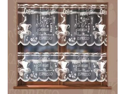 Coffee žakárová záclona černá 3 rozměry POSLEDNÍ METRY