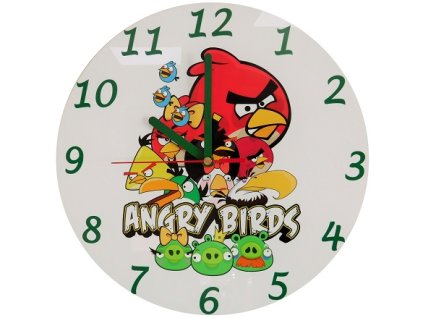 BAJKOWY ZEGAR ŚCIENNY CICHY ANGRY BIRDS 1023