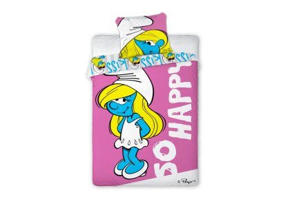 Pościel disney 140x200 SMERFETKA SMURF SMERFY