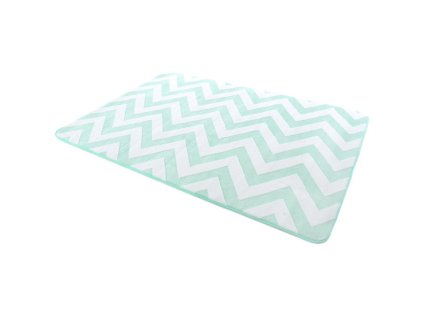 Plyšový kusový koberec 3D zig zag mátovo bílý