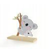 Nástěnná dřevěná polička koala šedá 34cm x 33cm x 11,5cm hnědá