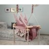 Luxusní růžová plyšová houpačka Queen pro děti do 25kg 36x36x23cm
