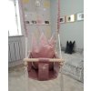 Luxusní růžová plyšová houpačka Queen pro děti do 25kg 36x36x23cm