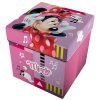 Dětský Sedací puf / box na hračky 2v1 Minnie Mouse Myška růžový 32x32x32cm