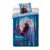 Bavlněné dětské licenční povlečení Frozen Elsa a Anna Believe in the journey 140x200cm / 70x90cm modré