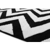 Plyšový kusový koberec 3D zig zag černo bílý