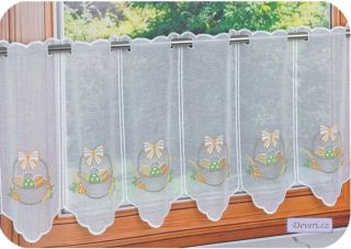 Novinka mezi velikonočními záclonkami. Mrkněte na záclonku s košíčky, dostupná ve dvou délkách 40cm a 65cm. Najdete ji zde...