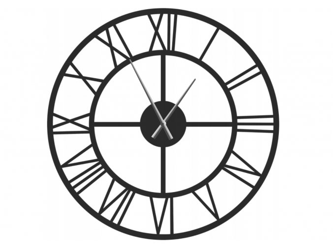 Nástěnné kovové hodiny Roma 100cm černé (1)