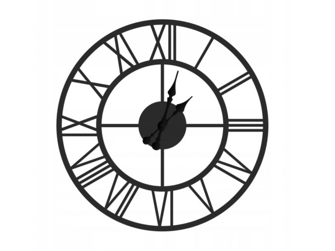Nástěnné kovové hodiny Roma 50cm černé (1)