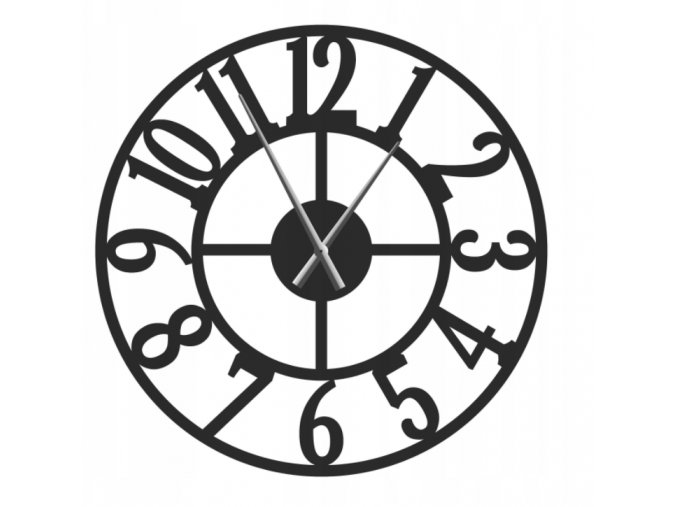 Nástenné kovové hodiny Roma 80cm čierne