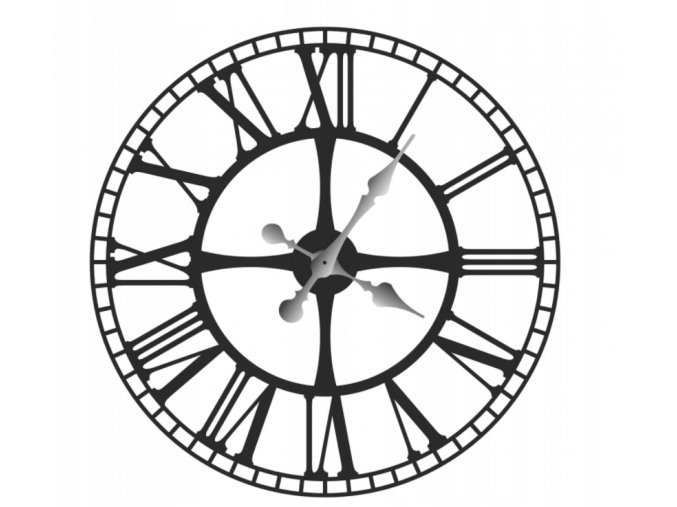 Nástěnné kovové retro hodiny 60cm černé (1)
