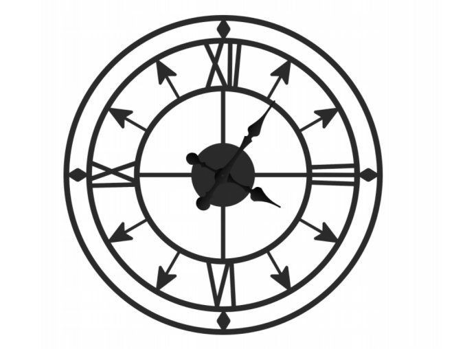 Nástěnné kovové hodiny Copernicus 70cm černé (1)