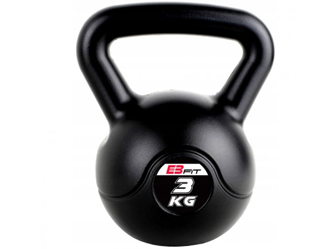 Kettlebell plastový 3 kg čierny