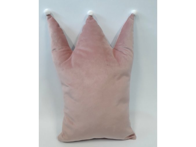 Dekorační polštářek Korunka 30x48cm růžový