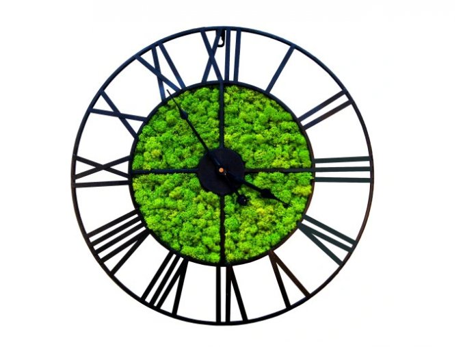 Retro hodiny dekorační mech 60cm černé (2)