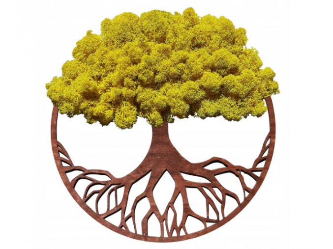 Obraz strom s mechem 50cm žlutý (2)