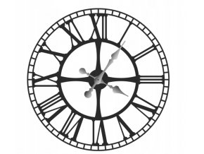 Nástěnné kovové retro hodiny 60cm černé (1)