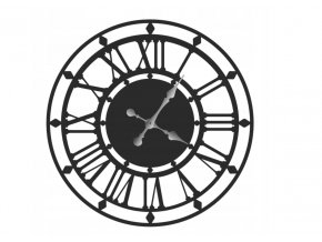 Nástěnné kovové hodiny rozeta 70cm černé (1)
