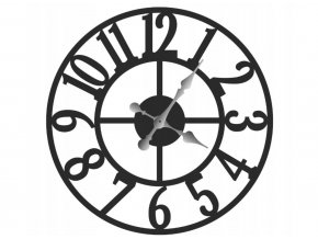 Nástenné hodiny kovové 60cm čierne Analógové