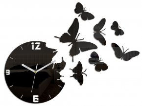 Nástěnné tiché akrylové hodiny motýli 45x60cm různé barvy (Barva Žlutá)