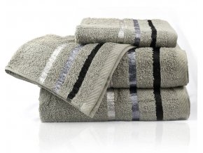Sada bavlněných ručníků 4 kusy světle šedé (2)