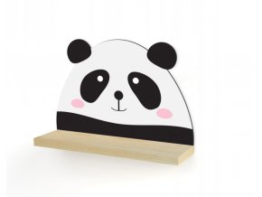 Nástěnná dřevěná polička panda 30cm x 40cm x 11,5cm hnědá