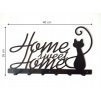 Nástěnný kovový věšák Home sweet home 40x28x3cm černý (2)