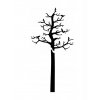Nástěnný kovový věšák strom s ptáky 131x68x3cm černý (2)
