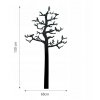 Nástěnný kovový věšák strom s ptáky 131x68x3cm černý (3)