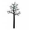 Nástěnný kovový věšák strom s ptáky 131x68x3cm černý (1)