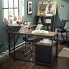 Rohový kancelársky stôl 149x149x75cm rustikálna hnedá