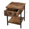 Dřevěný noční stolek se zásuvkou 40x40x55cm rustikální hnědá (4)
