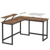 Počítačový stůl ve tvaru L s policí 140x130x7691.5cm rustikální hnědý (2)
