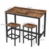 Dřevěný barový stůl se stoličkami 120x60x90cm rustikální hnědá (3)