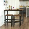 Dřevěný barový stůl se stoličkami 120x60x90cm rustikální hnědá (4)